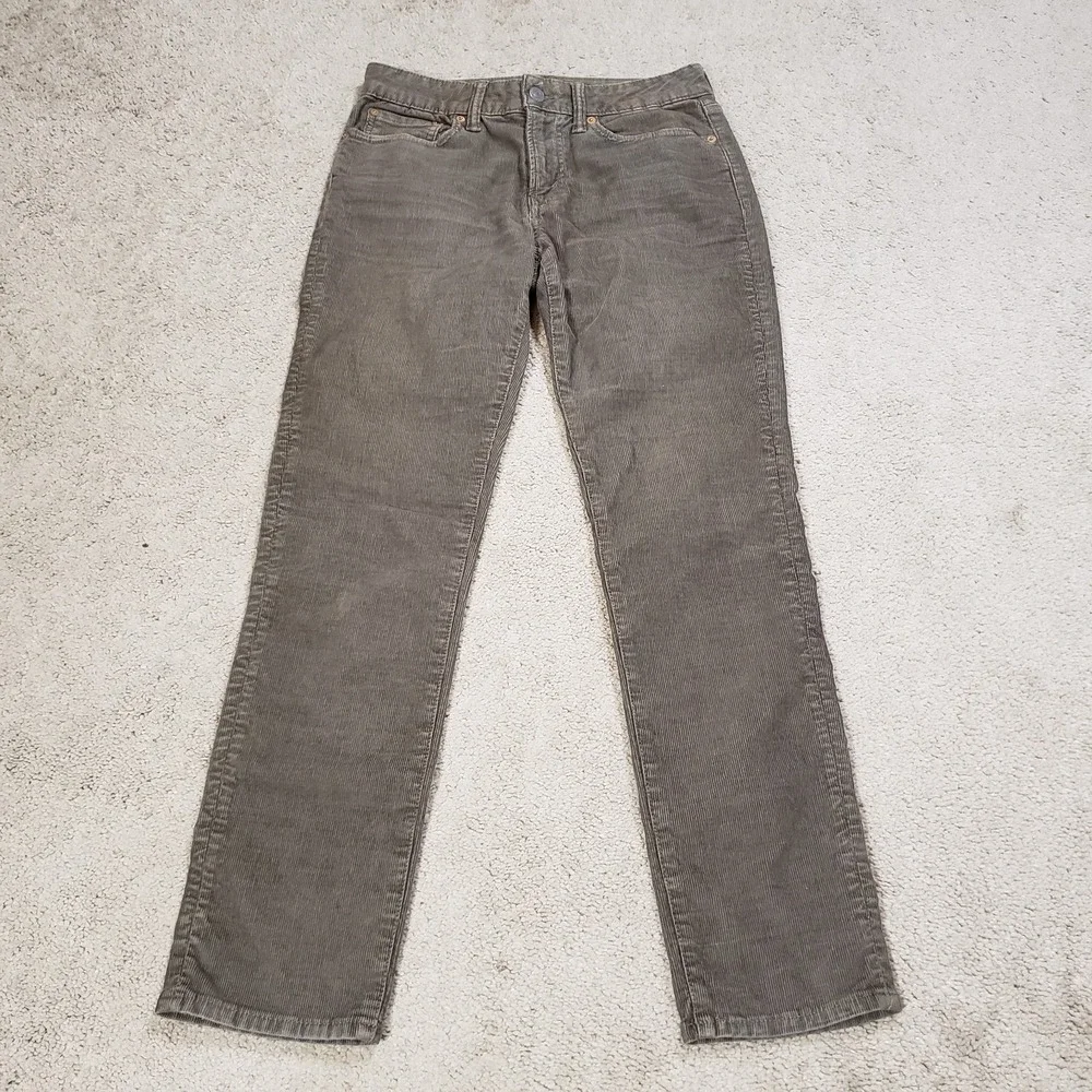 American Eagle Outfitters Mens Corduroy Pants 30x30* Slim Olive Green Brown Flex